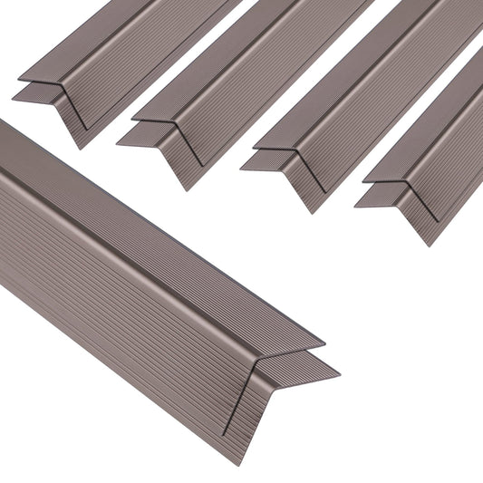 Baudelun 10 Pack Stair and Window Sill Nosing Protectors Aluminum Tread Plate,Stair Edge Protector,48" Long,Brown