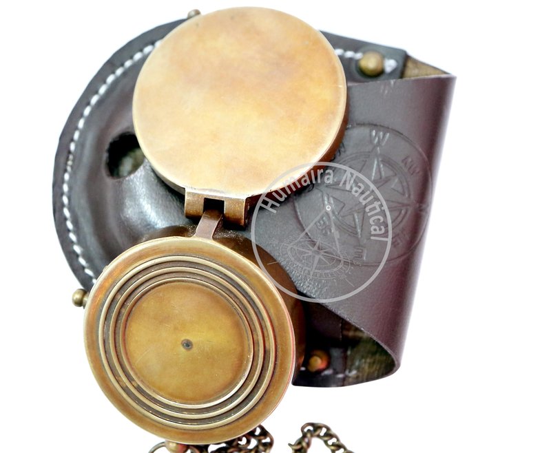 Thoreau's Go Confidently Engraved Graduation Gift for him, Camping Compass with Leather Pouch Boating Hiking Religious Gifts, Missionary Gifts Keepsake. Confirmation Gift Direction Compass