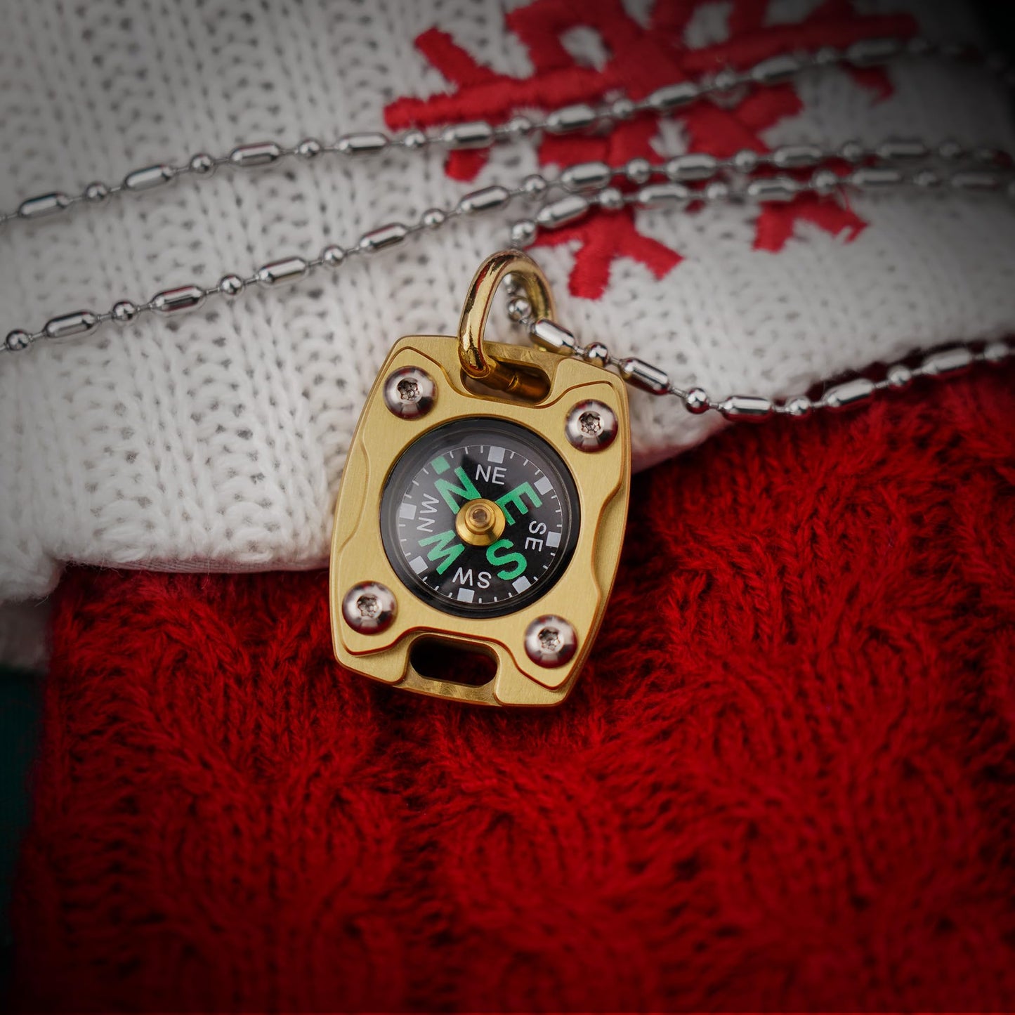 MecArmy Mini Titanium/Brass Compass, Waterproof IPX5 Pocket Compass for Hiking & Survival, Keychain & Necklace Gifts for Men & Women, Ideal Graduation & Outdoor Adventure Present