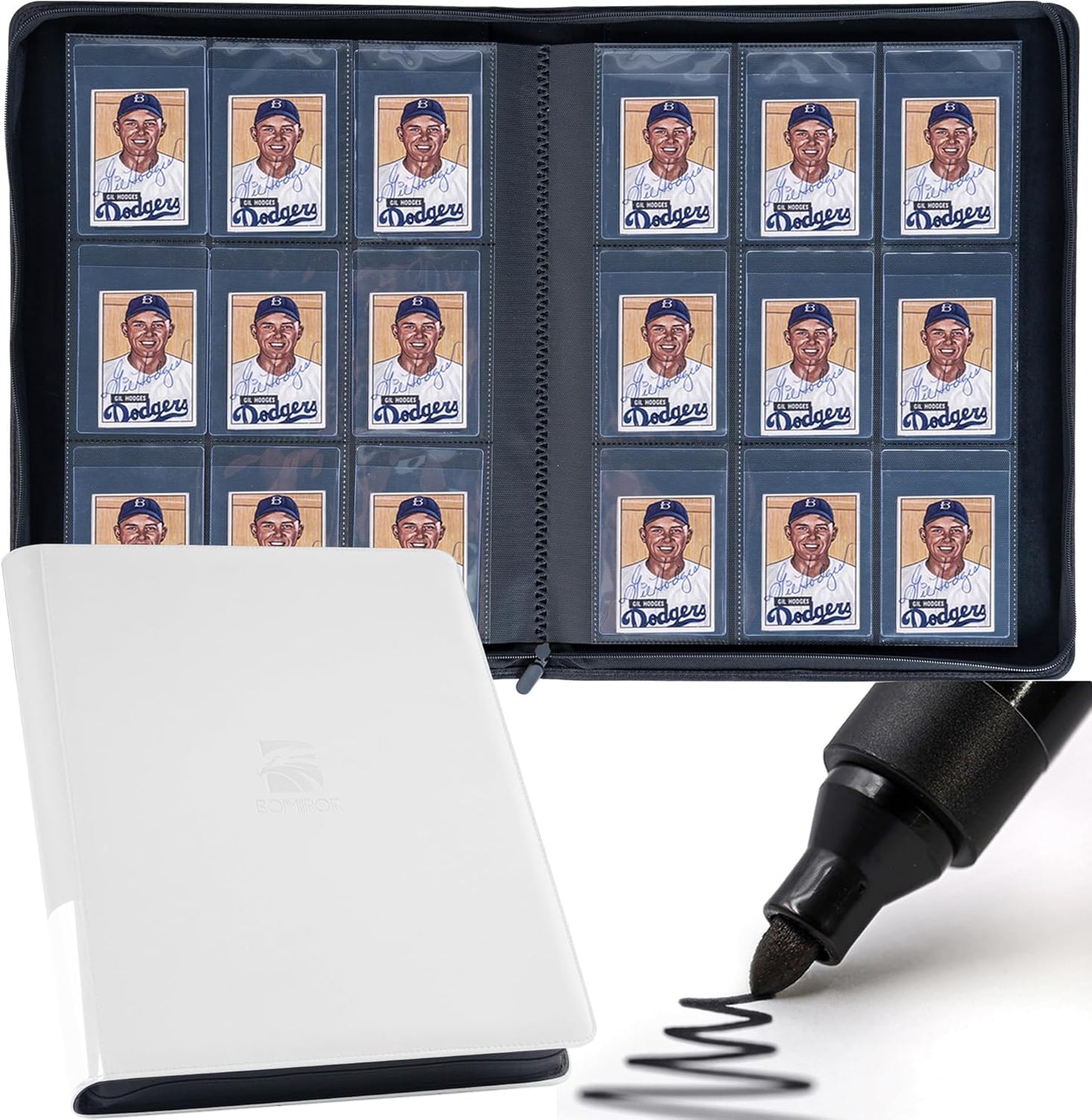 Premium Semi Rigid Card Holder Binder by Card Saver 1 - Holds 360 Trading & Sports Cards | Classic White