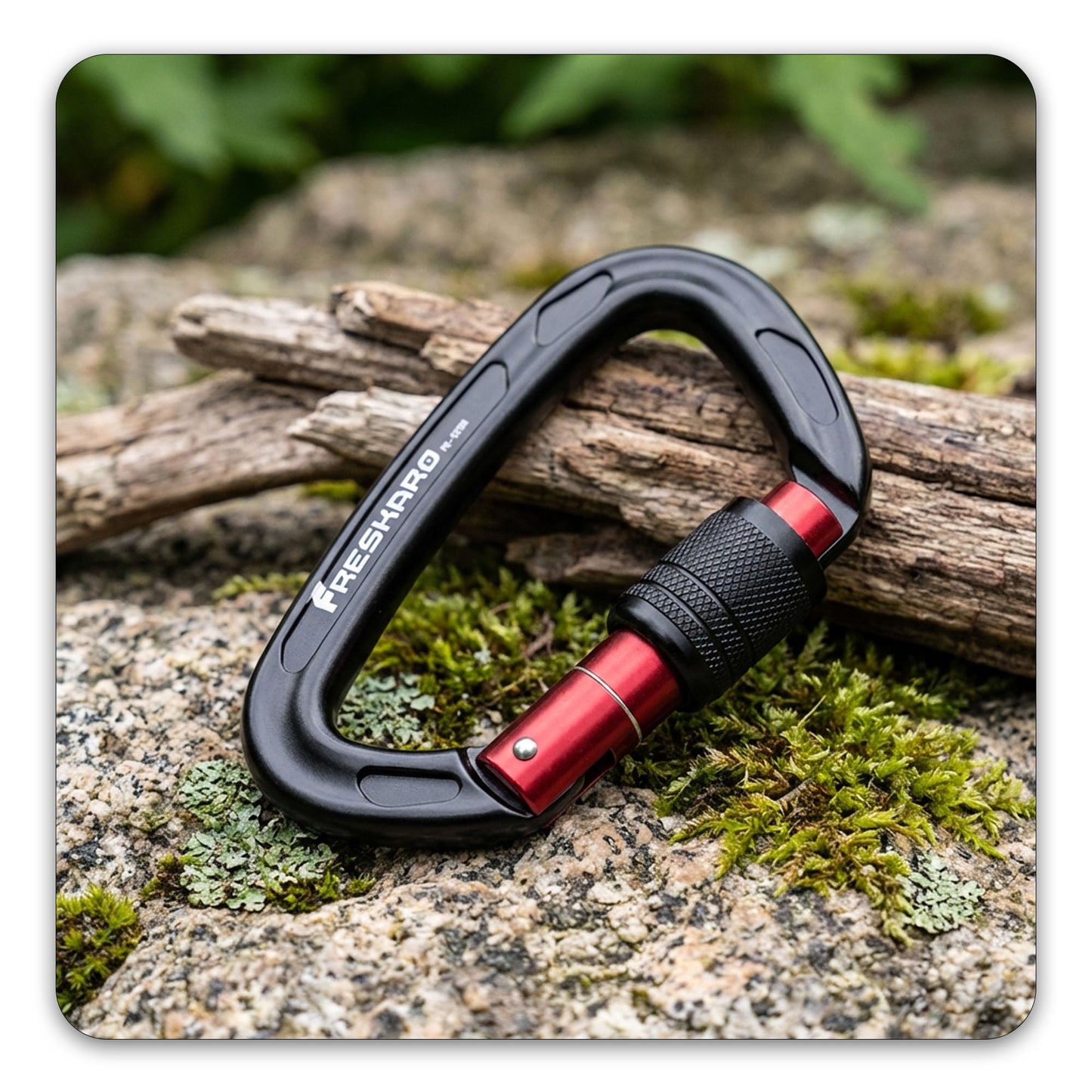 FresKaro Rock Climbing Carabiner Clips Heavy Duty, Screw Gate Locking, UIAA Certifed, 25kN Karabiner for Rappelling, Hunting, Hiking, Gym Equipment, or Survival Gear Kit, 4Inch, Black, 3Pack