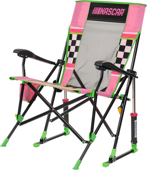 GCI Outdoor Rocking Camping Chair - Portable Folding Design with Durable Armrests & Drink Holder, Pink