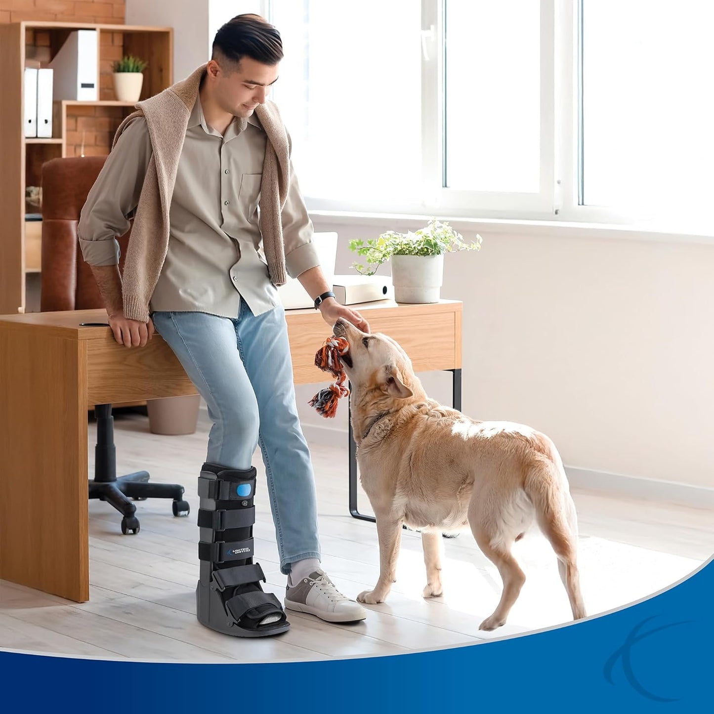 United Ortho Air Cam Walker Boot - Extra Large Fracture Support | Comfortable Black Design