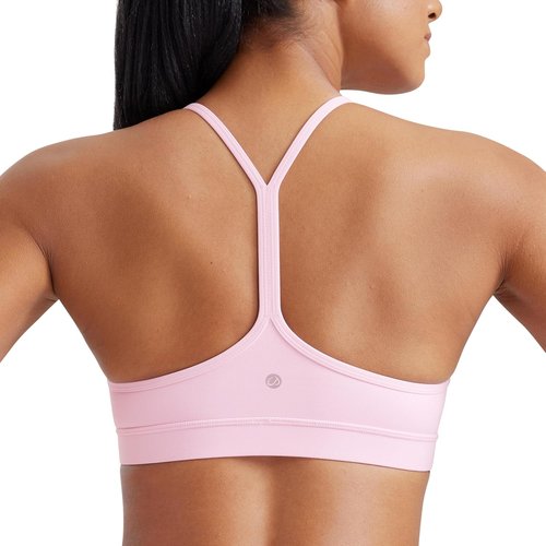 CRZ YOGA Butterluxe Sports Bra - Padded Racerback for Women | Low Impact Yoga Top in Comfortable Fit