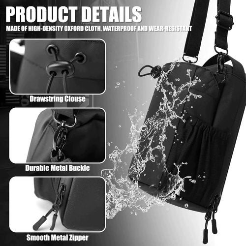 SABWELLBOX Magnetic Gym Bag with Water Bottle Holder With Strap, Crossbody Sling for Men & Women, Lockable Zippers, Quick-Access Phone Pocket for Work, Sport, Travel