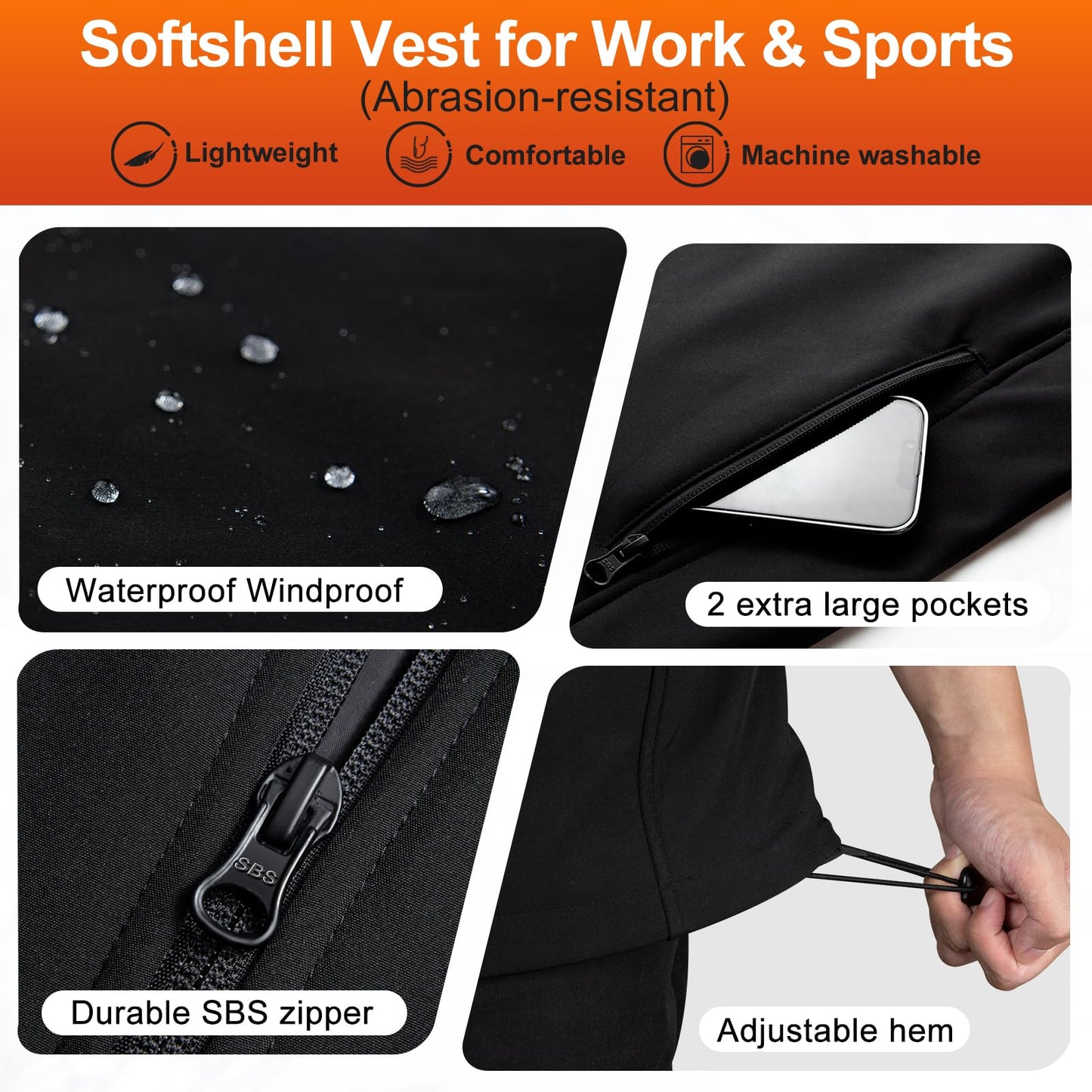 Heated Vest for Men with Battery Pack Included, Smart Controller, Light Out Design, Lightweight Electric Heating Jacket