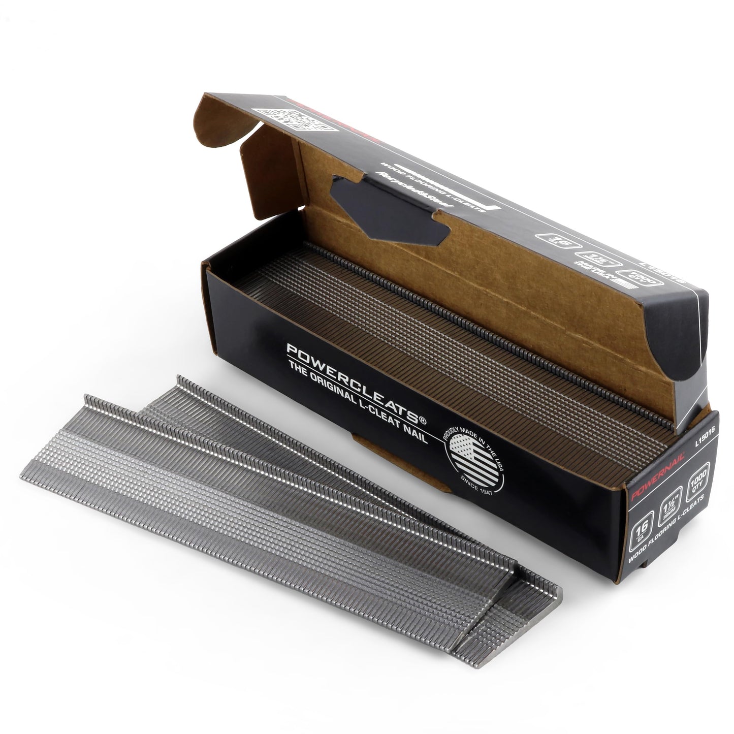 Powernail L150165 16 Gauge 1-1/2 Inch Length L-Cleat Nail for Hardwood Flooring (1 case of 5-1000ct boxes)