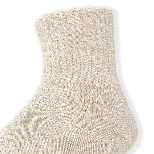 HaloYIYI Cushioned Athletic Socks for Men, Arch Support, Breathable Mesh, 4 Pair, Beige (US, Numeric, 6, 11, Regular, Regular, 4 Beige)