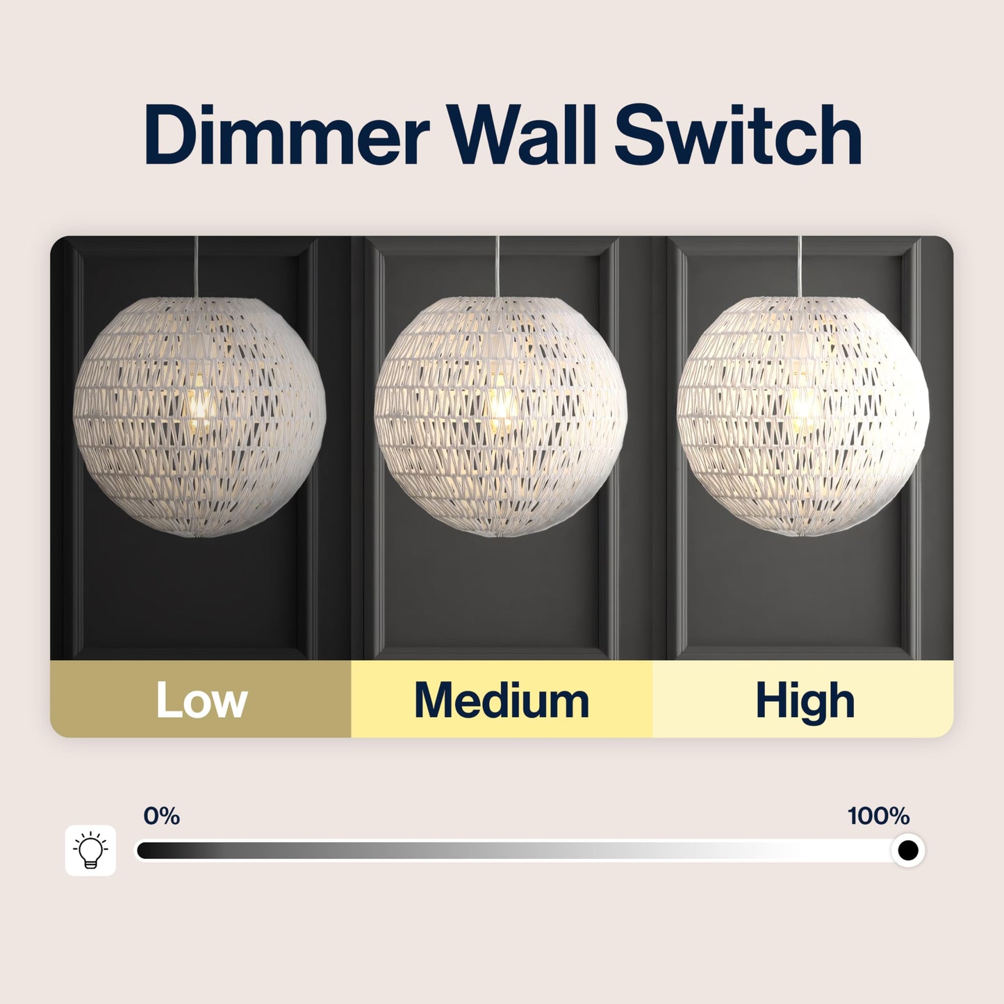 JONATHAN Y JYL6503A Luna 15.7" Woven Rattan Orb LED Pendant Minimalist Modern Contemporary Transitional Bohemian Modern Dimmable Adjustable Dining Room Living Room Kitchen Foyer Bedroom Hallway, White