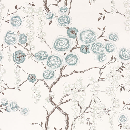 Orainege Blue Peony Floral Wallpaper Peel and Stick Wallpaper Floral Contact Paper Self Adhesive Removable Wall Paper for Bedroom Bathroom Decorative 17.7"x118.1"