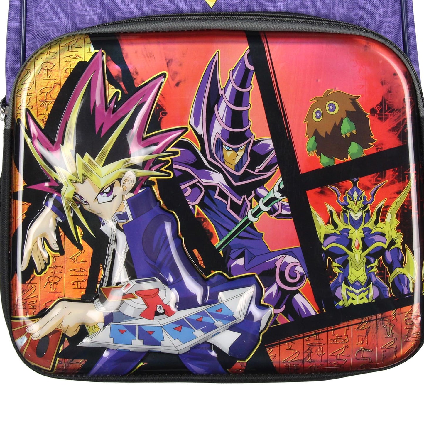 Bioworld Yu-Gi-Oh! 16" Molded Backpack Battle Ready Yugi Dark Magician Black Luster Soldier Character Travel Backpack