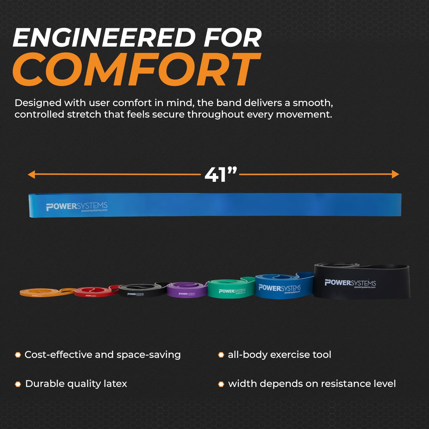 Power Systems Strength Band, Light 5-25 Pounds of Resistance, Closed Loop Band, 41 Inches, Red, (68163)