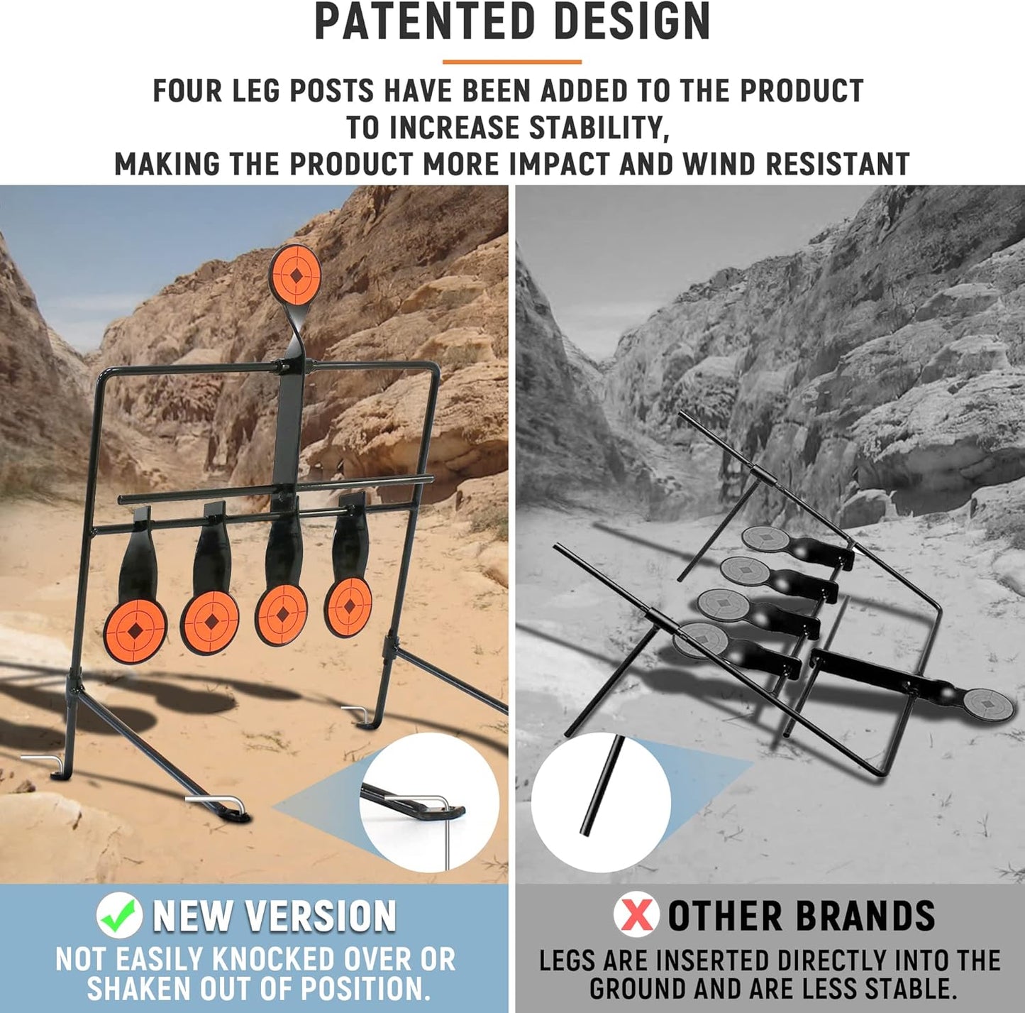 BB Shooting Target - Outdoor Resettable Design for .22 & .177 Caliber Pellet Guns | Durable Steel