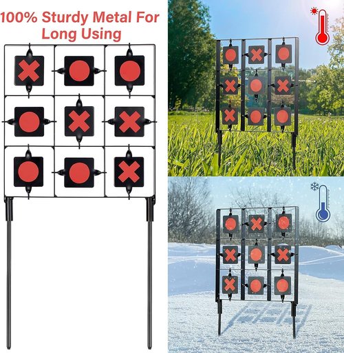 GearOZ Spinning Airsoft Target - 18"x9" Pellet Gun & Air Rifle Resetting Target for Outdoor Fun