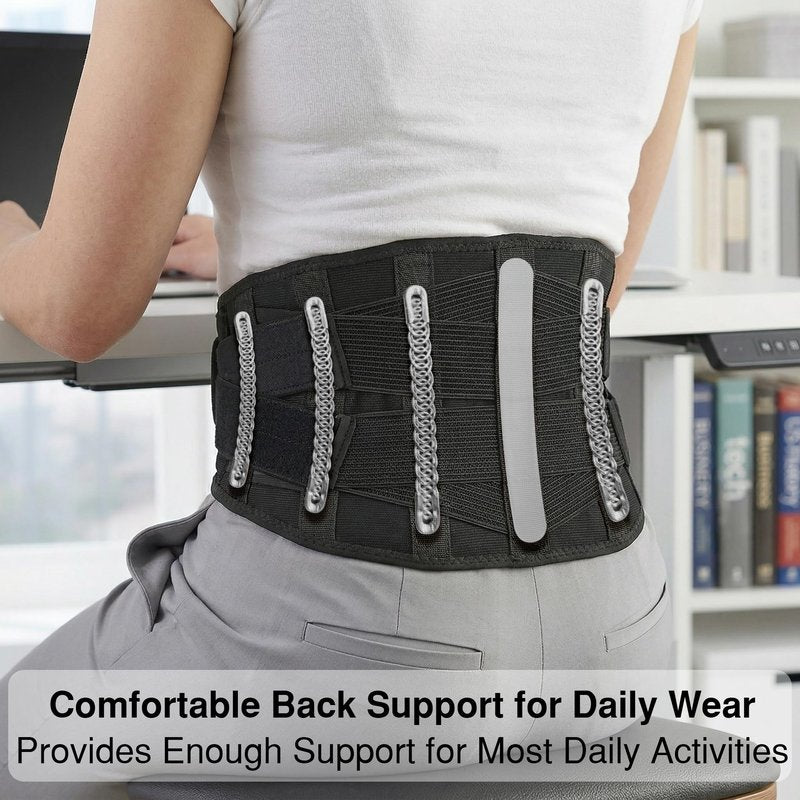 Ultra Breathable Back Brace for Women and Men Lower Back, Lightweight & Thin Back Support Belt, Dual Adjustable Waist Lumbar Support Belt for Sciatica, Herniated Disc, Scoliosis Back Pain Relief