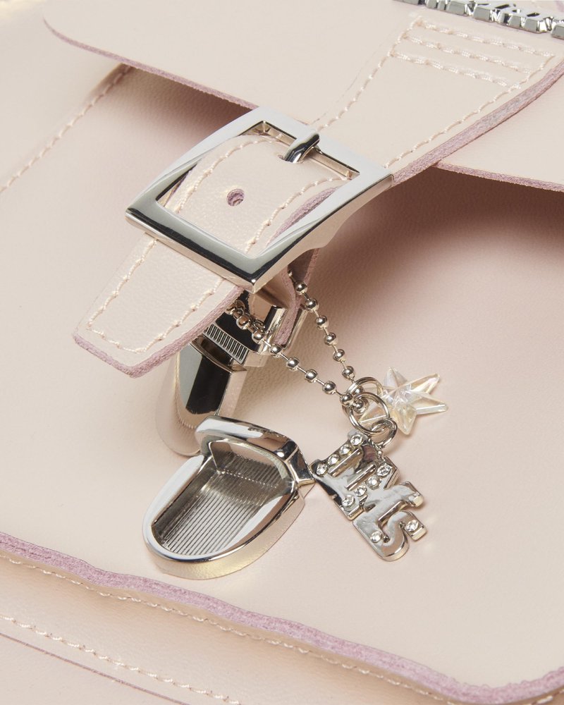 Dr. Martens Leather Heart Shaped Backpack, Powder Pink+Gold Shift