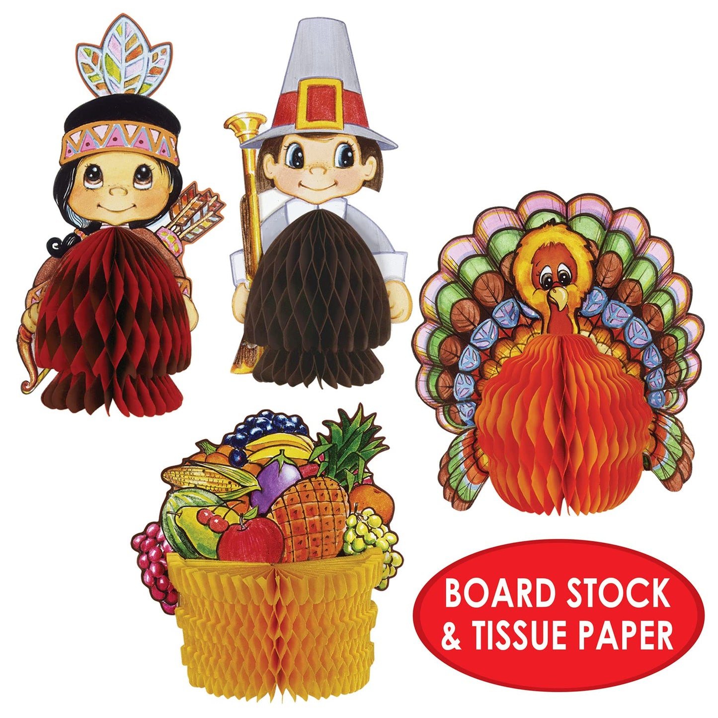 Beistle Thanksgiving Mini Centerpieces 12 Piece, 4"-5", Multicolored