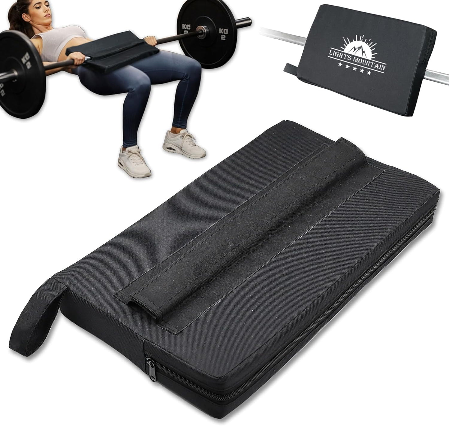 Square Hip Thrust Pad - Extra Thick Barbell Pad for Glute Bridges | Non-Slip Heavy Duty Support
