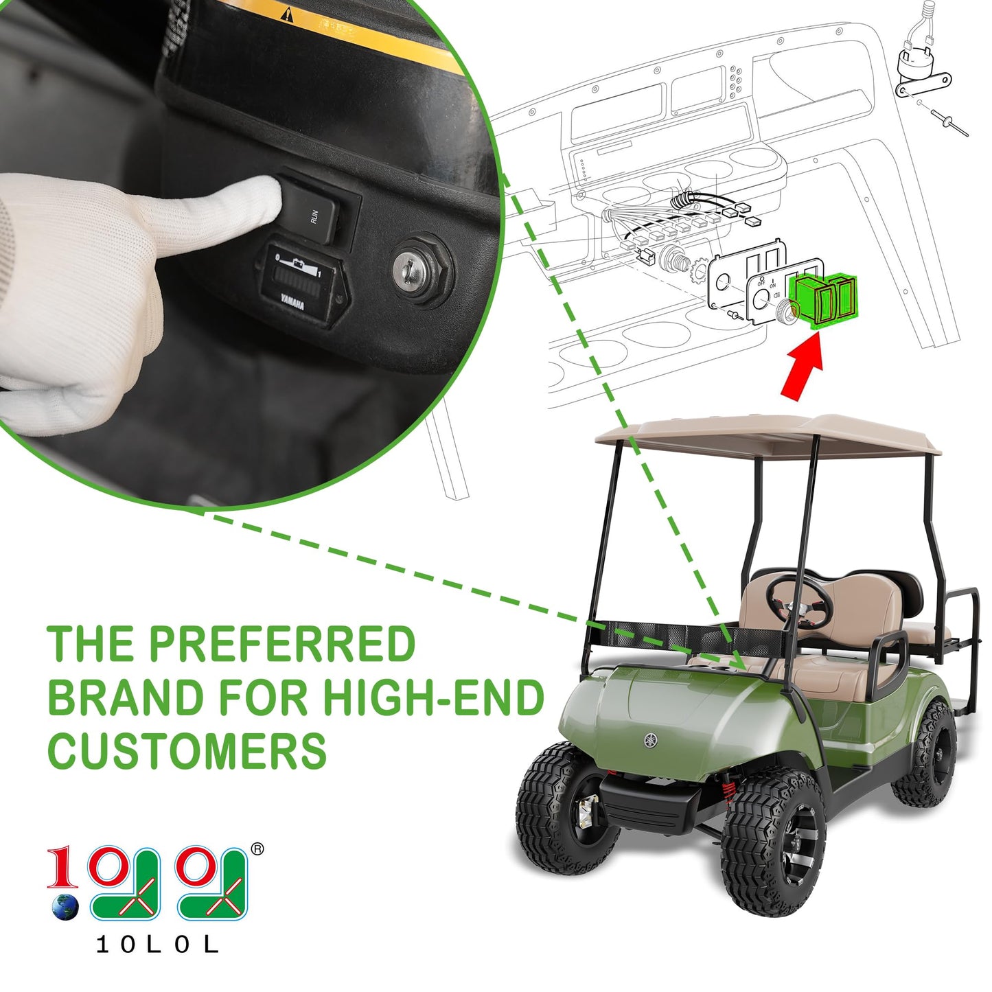 10L0L Golf Cart Tow Run Switch Replacement for Yamaha G29 Electric Golf Cart (Years 2010-2014) OEM JW2-H2727-00 Golf Cart Micro Switch