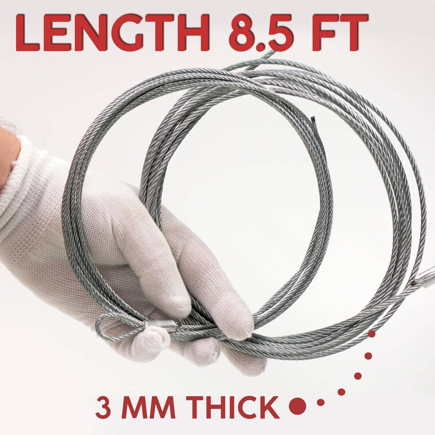 2 Pack, 8.5 FT Garage Door Cables Torsion Spring Wire, Replacement Cable Wire, Garage Door Replacement Parts
