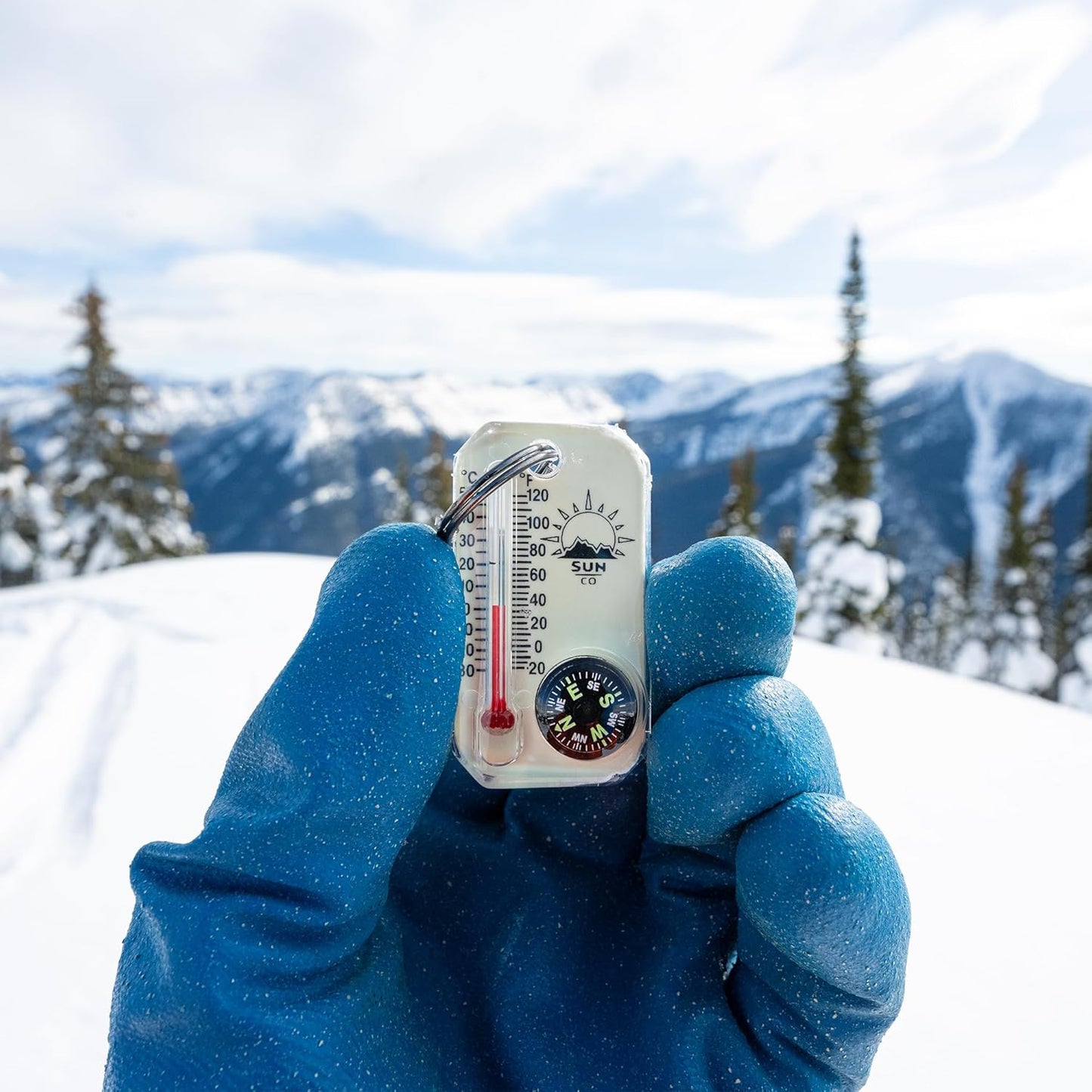 Sun Company LumaGage | Glow-in-The-Dark Zipper Pull Compass & Thermometer | Perfect for Camping & Hiking