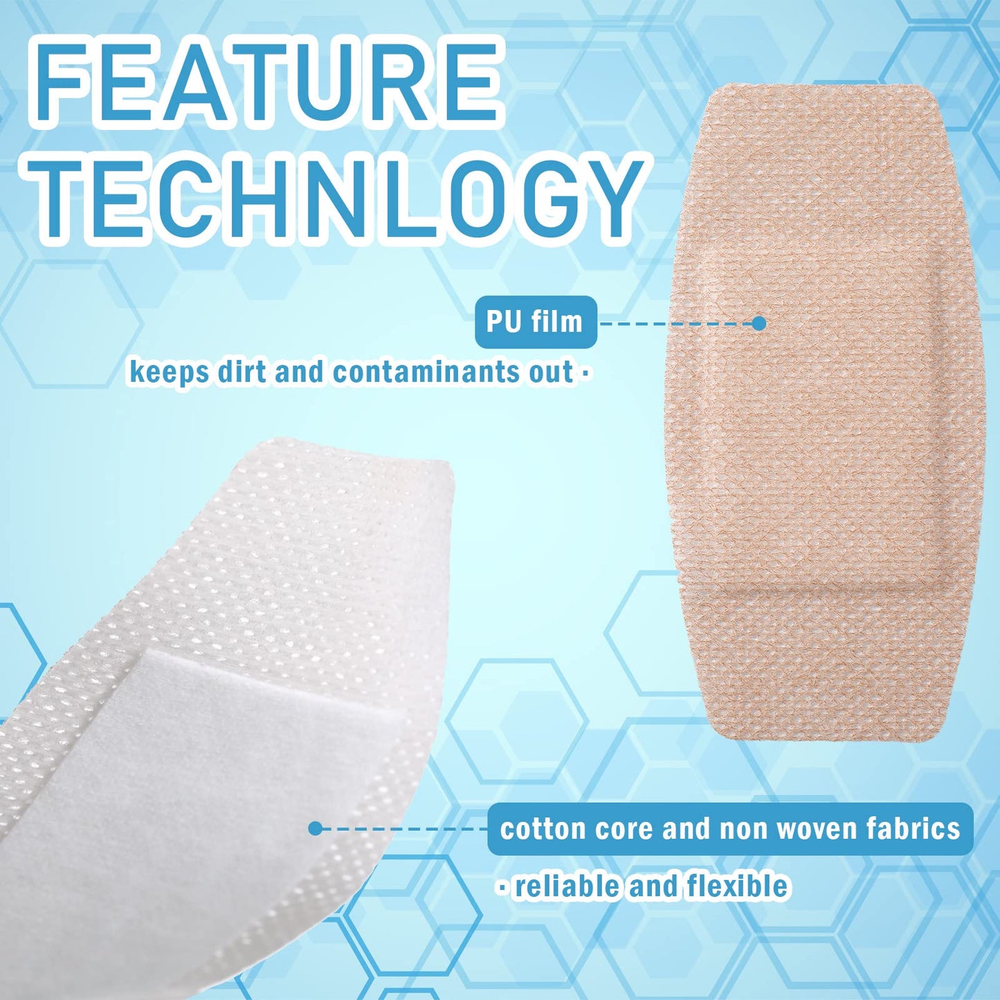 Funtery 30 Pcs Silicone Bandages Extra Large Silicone Adhesive Bandages Bulk Flexible Elderly Painless Removal for Sensitive Fragile Skin Wounds(3.9 x 2 in)