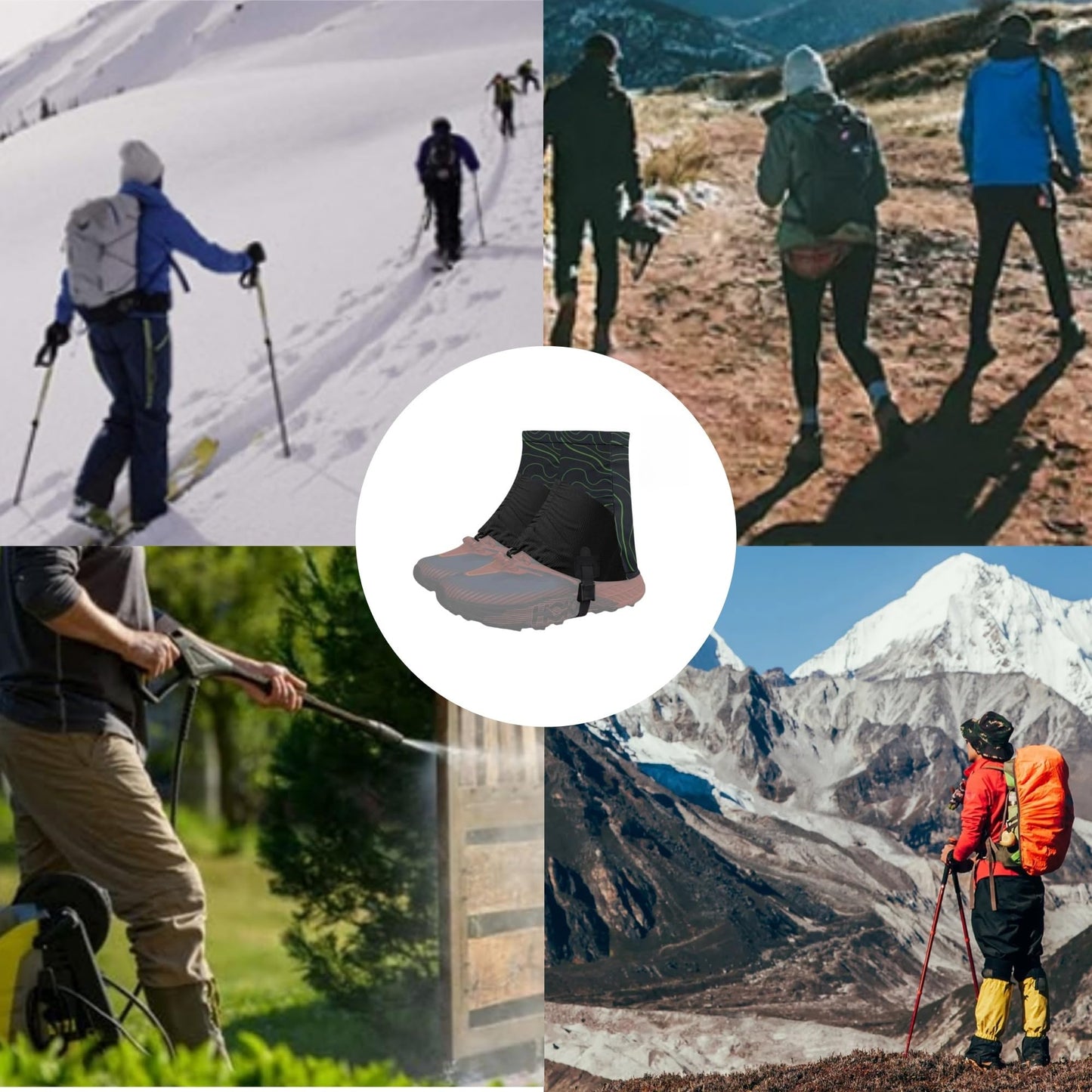 UNIQOCK Low Gaiters,Ankle Gaiters,Snow Boot Guard Gators,Shoe Gaiters,Gators for Hiking Boots,Leg Gaiters,Waterproof Hiking Gaiters for Hunting,Running,Snow,Mountain Climbing