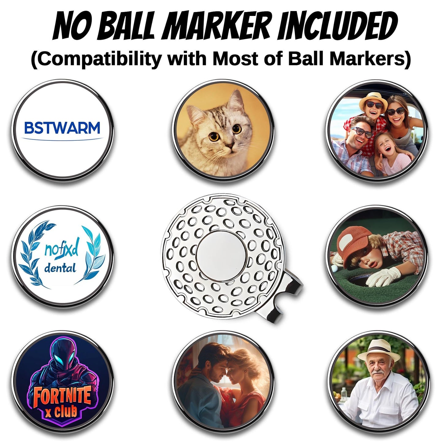 BSTWARM Magnetic Golf Hat Clips Ball Marker Holder for Golf Gloves Hats Bags Caps Visor Belt (Sliver)