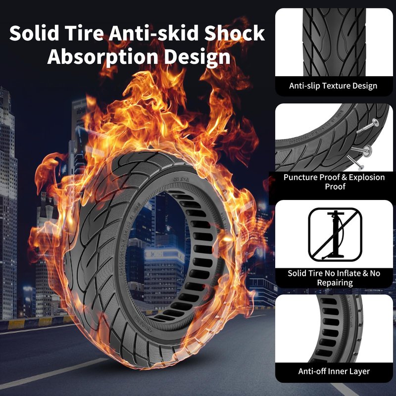 BANGTING 2-Pack 10x2.125 Tubeless Scooter Tires - Fits Models: 8.5x2.0, 8½x2, 50-75-6.1, 10×2.0, 10×2-6.1, 10×2(54-152) | Verify Rim Size: 6.5-6.65" Diameter & 1.26-1.34" Width | Puncture-Resistant