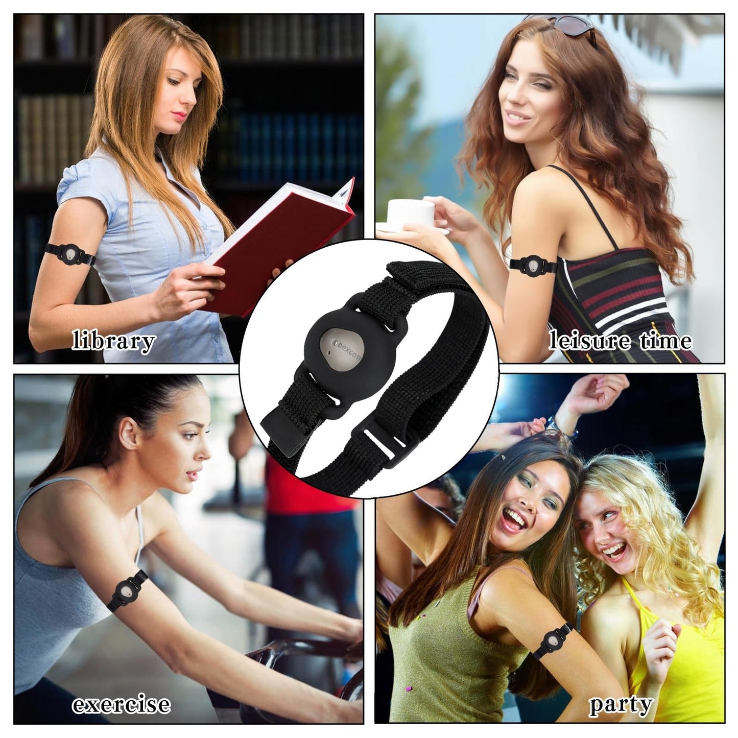 Arm Band for Dexcom G7, 8-18" Inch Adjustable Armband Compatible with CGM Continuous Glucose Monitor System Transmitter Protection Sensor Cover (No More Adhesive Patches Waterproof)