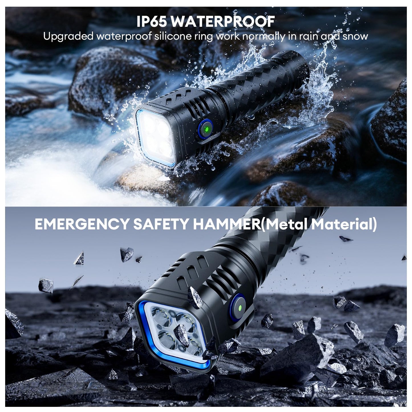 WdtPro Rechargeable Flashlights High Lumens, 2000mAh Super Bright LED Flashlight, Metal Pocket Flash Light Small EDC Flash Light for Home Camping Fishing Hiking