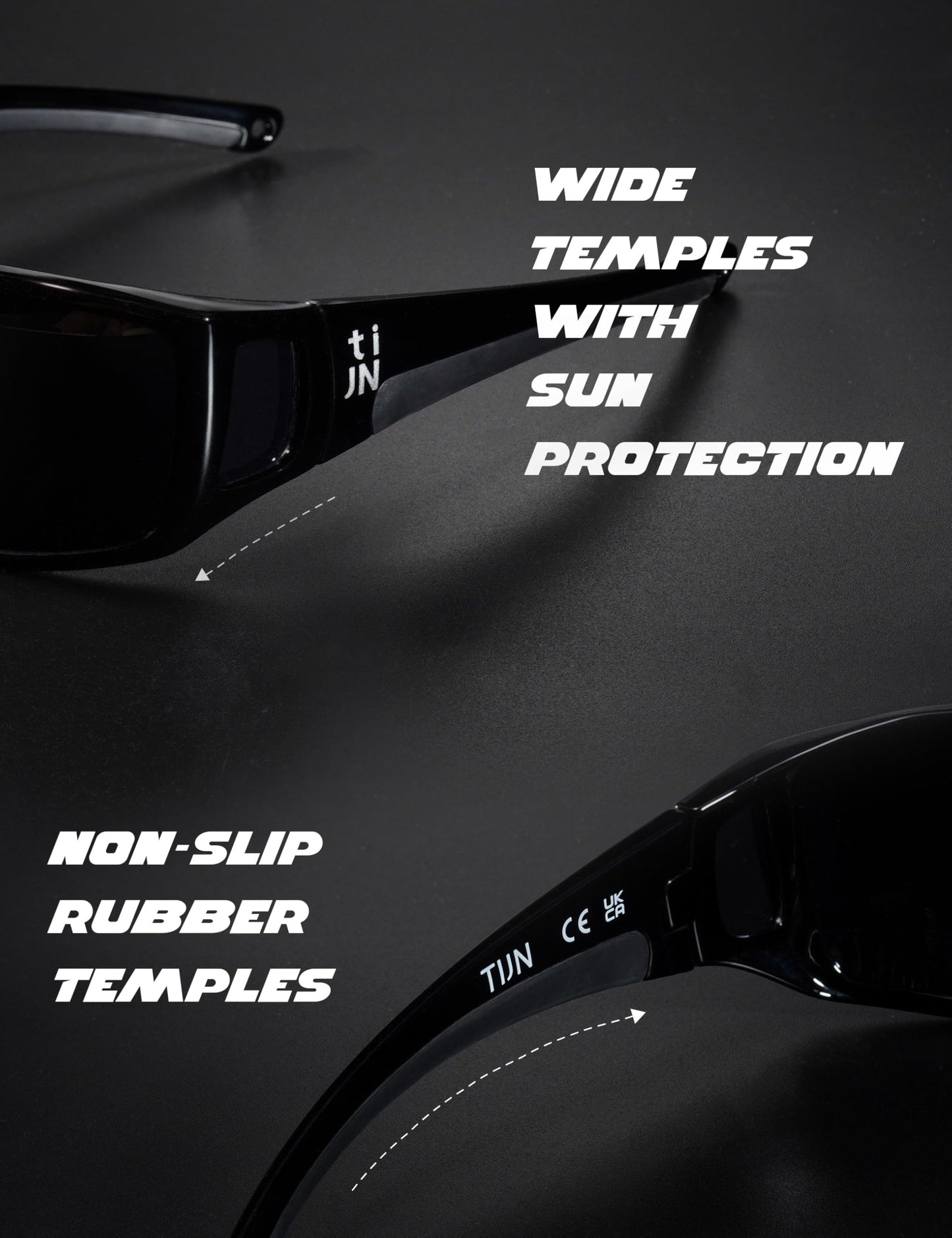TIJN Polarized Sports Sunglasses for Women Men Lightweight TR90 Wraparound Frame with UV400 Protection for Outdoor Activities