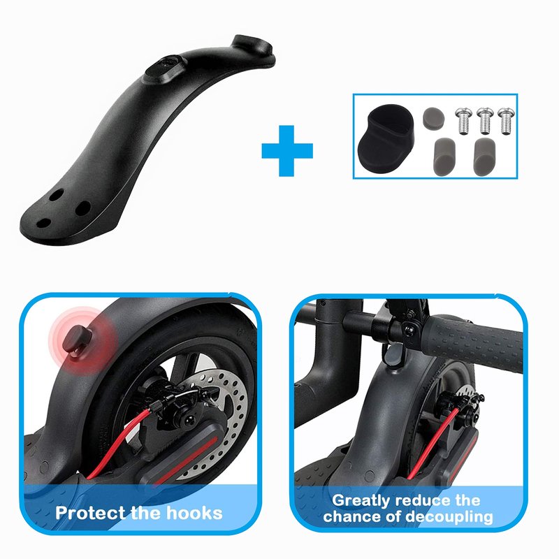 Yungeln Electric Scooter Fender Rear Mudguard Compatible with Xiaomi 1S M365 Pro Electric Scooter Rear Fender with Taillights Replacement Part Accessory