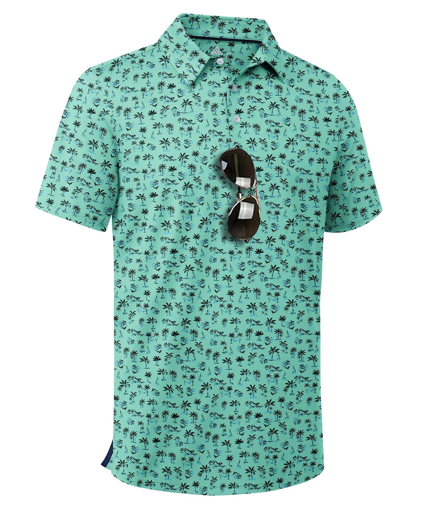 ZITY Men's Golf Shirts Short Sleeve Moisture Wicking Performance Print Patterns Casual Collared Golf Polo Shirt for Men
