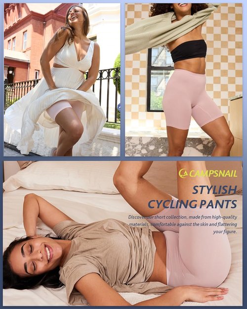 CAMPSNAIL High Waisted Biker Shorts for Women - Tummy Control Spandex Yoga & Dance | 3"/5"/8" Sizes