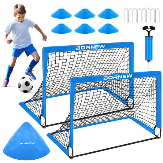 Kids Soccer Goal for Backyard Set - 2 Set of 4X3 ft Toddler Soccer Nets