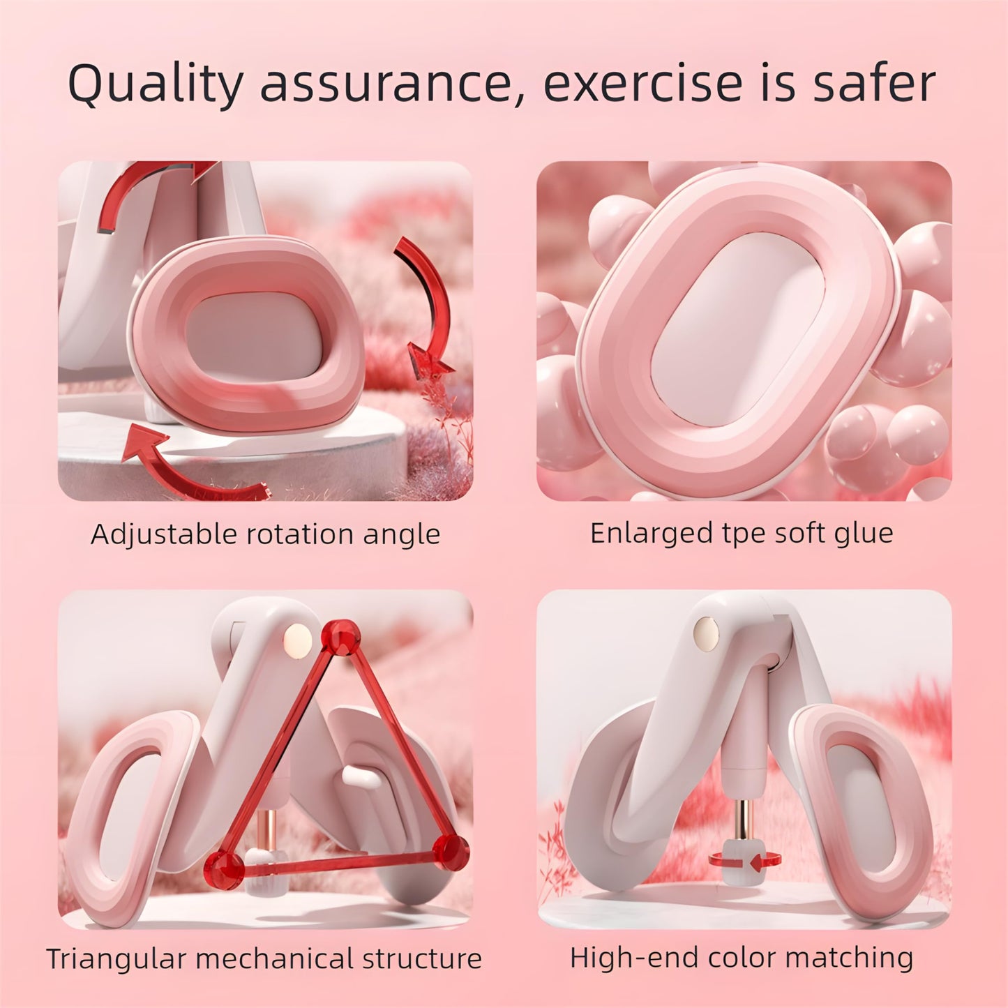 Muxiyilu Leg Toner for Women, Dual-Action Inner Thigh Exerciser and Leg Adductor Machine for Home Workout - Portable Home Gym Equipment for Hip Thigh Slimming, Toning and Strengthening(Pink)