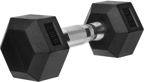 Hex | Rubber Coated Cast Iron Dumbbells - Black Free Weights for Effective Workouts