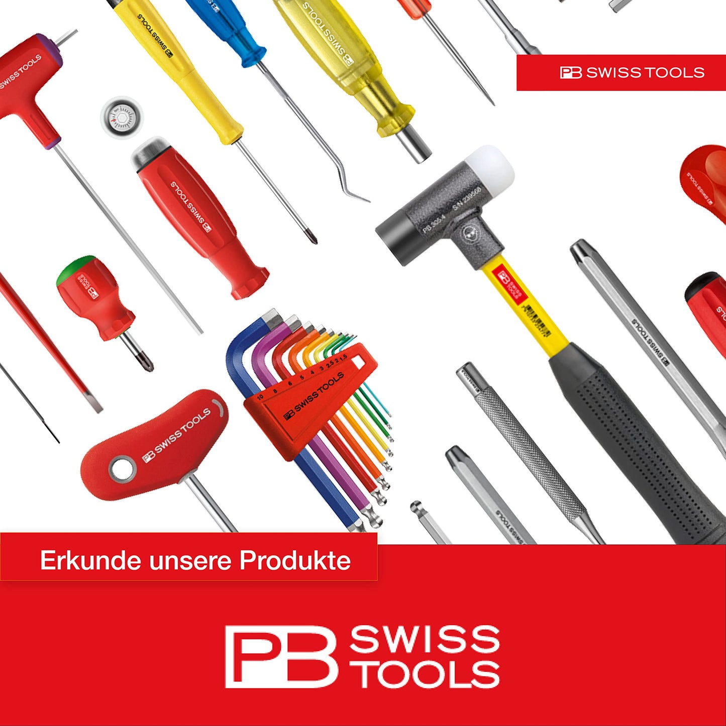 PB Swiss Tools Insider 3 - Ratcheting Universal 1/4" bit holder with 10 PrecisionBits in the handle