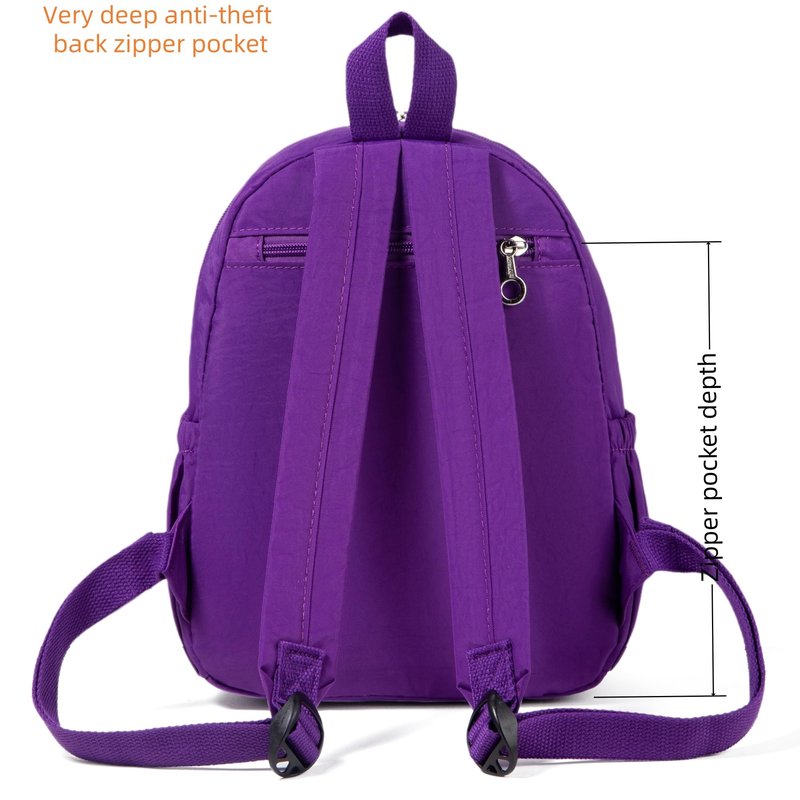 AOTIAN Mini Lightweight 11.8 Inch Backpack Durable Travel Hiking Women and Girls Small Daypack, 7 Liters Dark Violet Purple