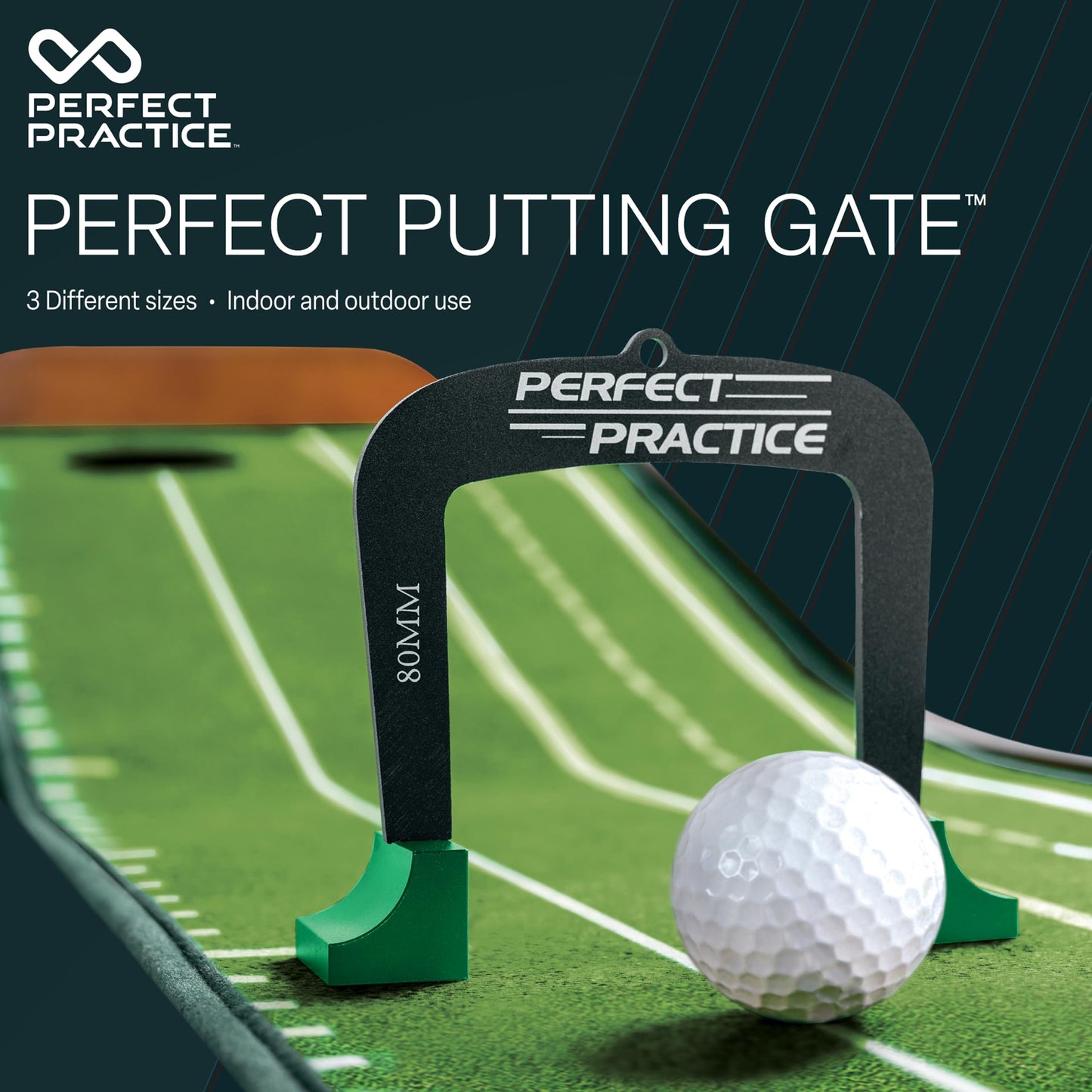 Perfect Practice Putting Gates (3-Pack) – Golf Putting Aid with Three Sizes to Improve Stroke – Detachable Legs, Carrying Case, for Indoor & Outdoor Practice - Golfing Gifts for Men
