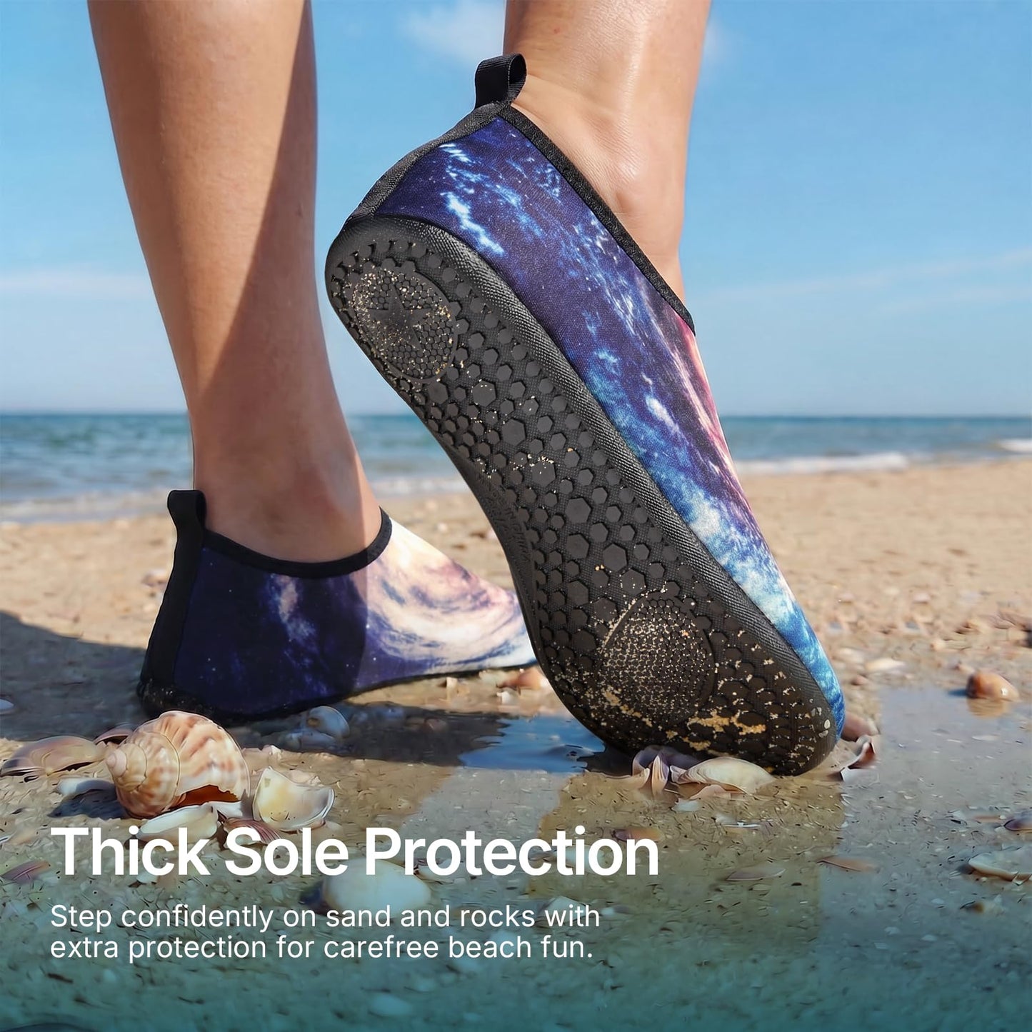 Water Shoes for Women Men Quick-Dry Aqua Socks Swim Beach Barefoot Yoga Exercise Wear Sport Accessories Pool Camping Must Haves Adult Youth Size 8.5-9.5Women/7.5-8.5Men
