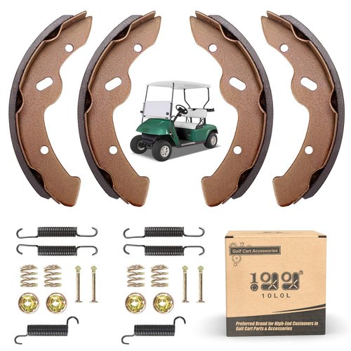 10L0L Golf Cart EZGO Brake Shoes Pads & Brake Spring Kit Assembly Fits EZGO TXT Medalist 1997~2008, Workhorse 1996~2012, Yamaha G14-G20, Replace OEM 27943G01 27944G01 70795G01 JN6-F5331-01-00