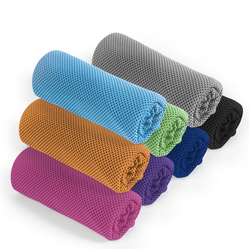 KISS QUEEN 8 Pack Cooling Towel for Sports, Face and Neck, Workout and Gym, Sweat Absorbent (8 Pack)