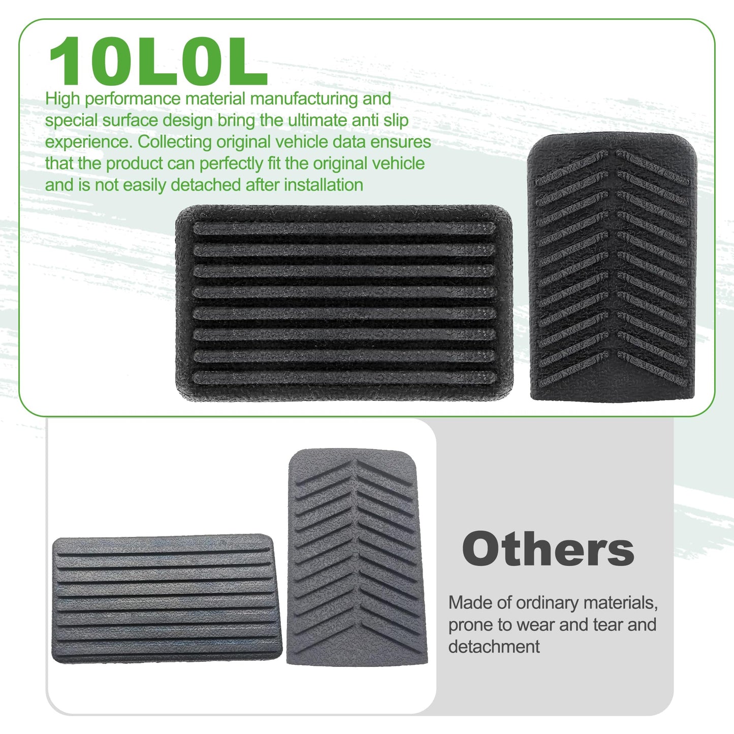 10L0L Golf Cart Accelerator & Brake Pedal Pad Cover Kit for EZGO RXV 2008-Up Gas and Electric Vehicles - OEM# 600252 610471 600255 610529