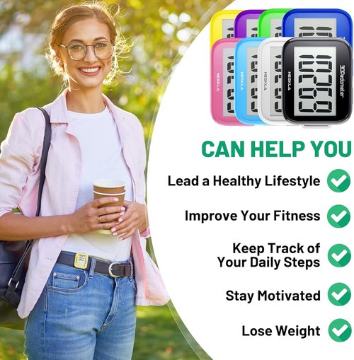 3D Pedometer - Accurate Step Counter with Large Display & Removable Clip | Ideal for All Ages