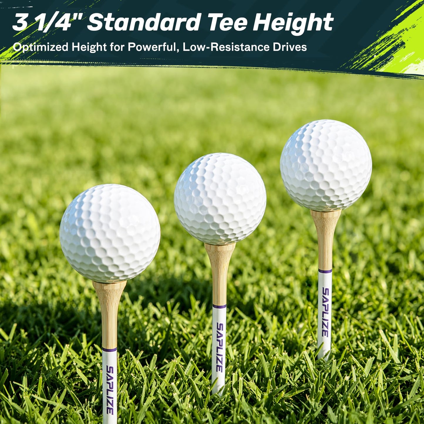 SAPLIZE Father’s Day Golf Gift for Dad – 4 Pack (80pcs, 3 1/4'') Bamboo Golf Tees Set, Gift-Ready Packaging, Funny Golf Accessories for Men, Golf Lovers & Weekend Players