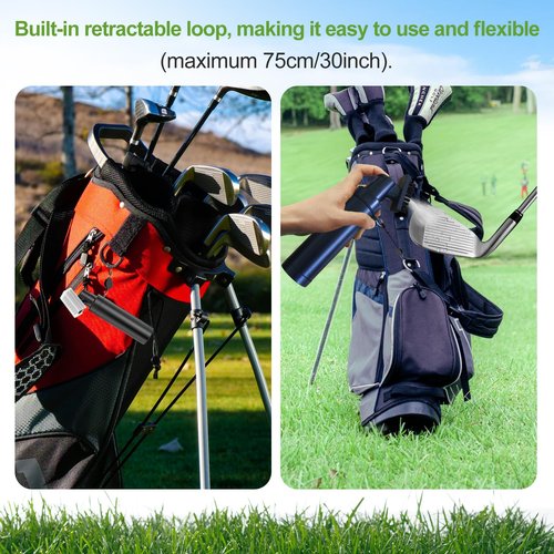 Golf Club Cleaner Brush with Carabiner Clip and Leak-Proof Press Water Bottle - Lightweight, Compact Cleaning Tool for Golf Clubs, Balls, and Shoes - Best Golf Gifts for Men（Black）