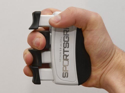SPORTSGRIP Hand and Finger Exerciser (Medium - 5lbs / 2.3kg) – Best Ergonomic Finger Strengthener to Improve Grip for All Sport Athletes