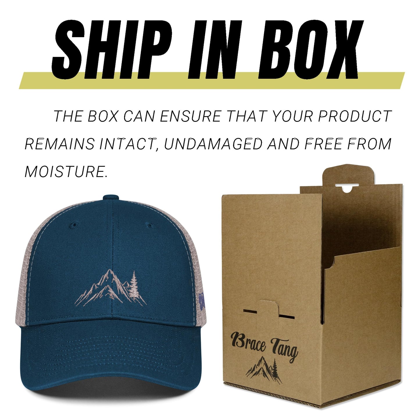 Mountain & Tree Outdoor Hat for Men Women, Large XL XXL Trucker Hats for Men Big Head Baseball Cap